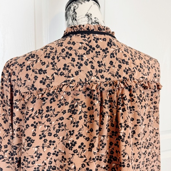 J. Crew Point Sur Blossom Print Silk Popover Blouse - Picture 6 of 7